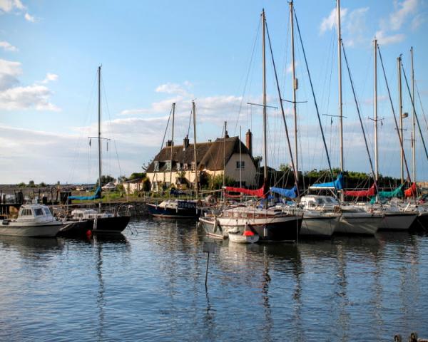 Porlock weir boats in the harbour