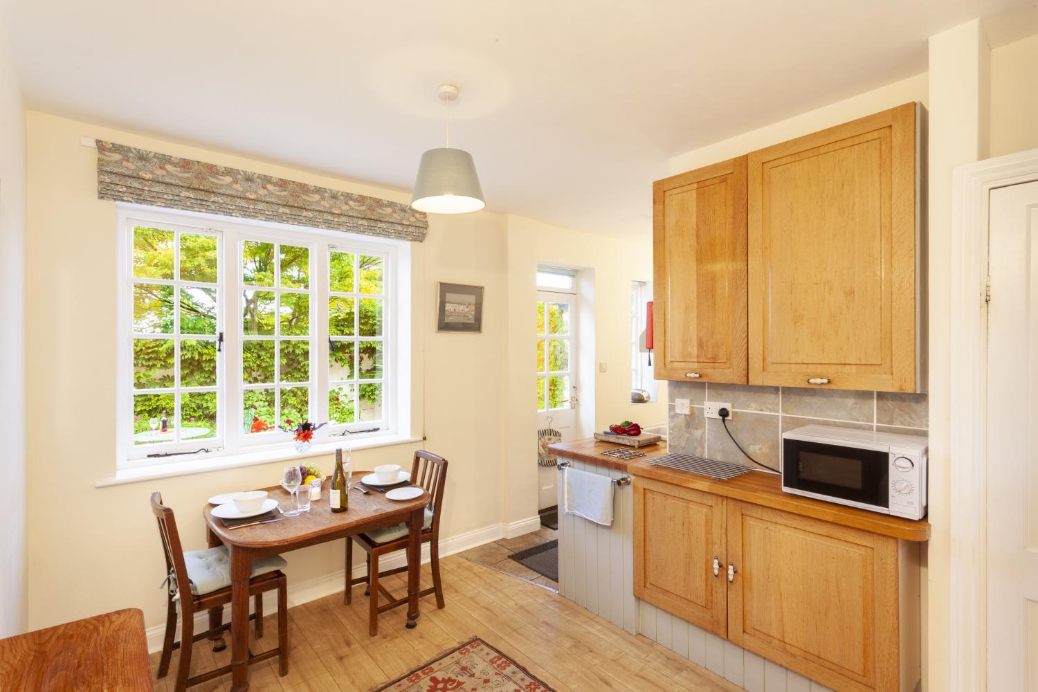 open plan kitchen and dining area