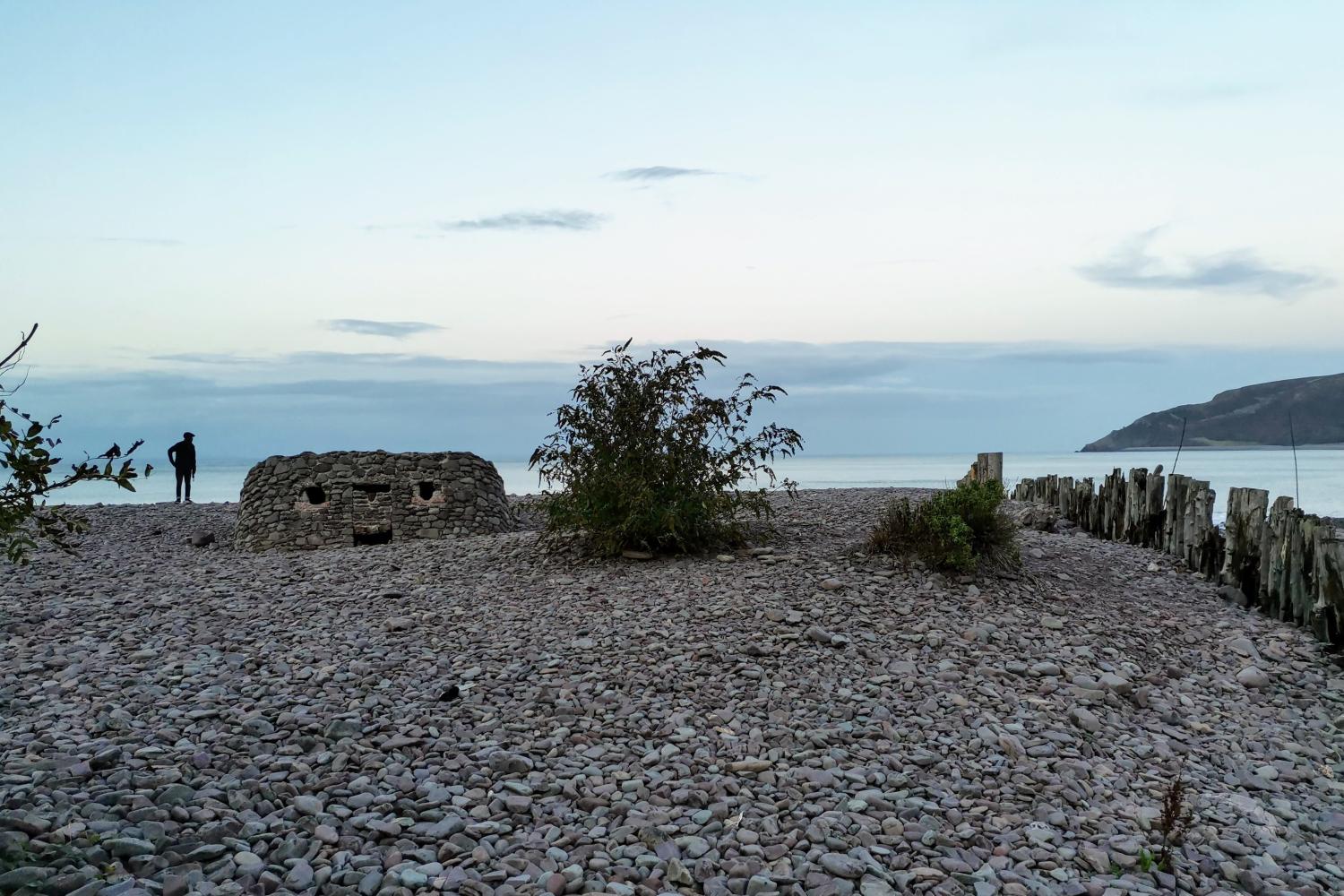 The beach on Turkey Island at Porlock Weir