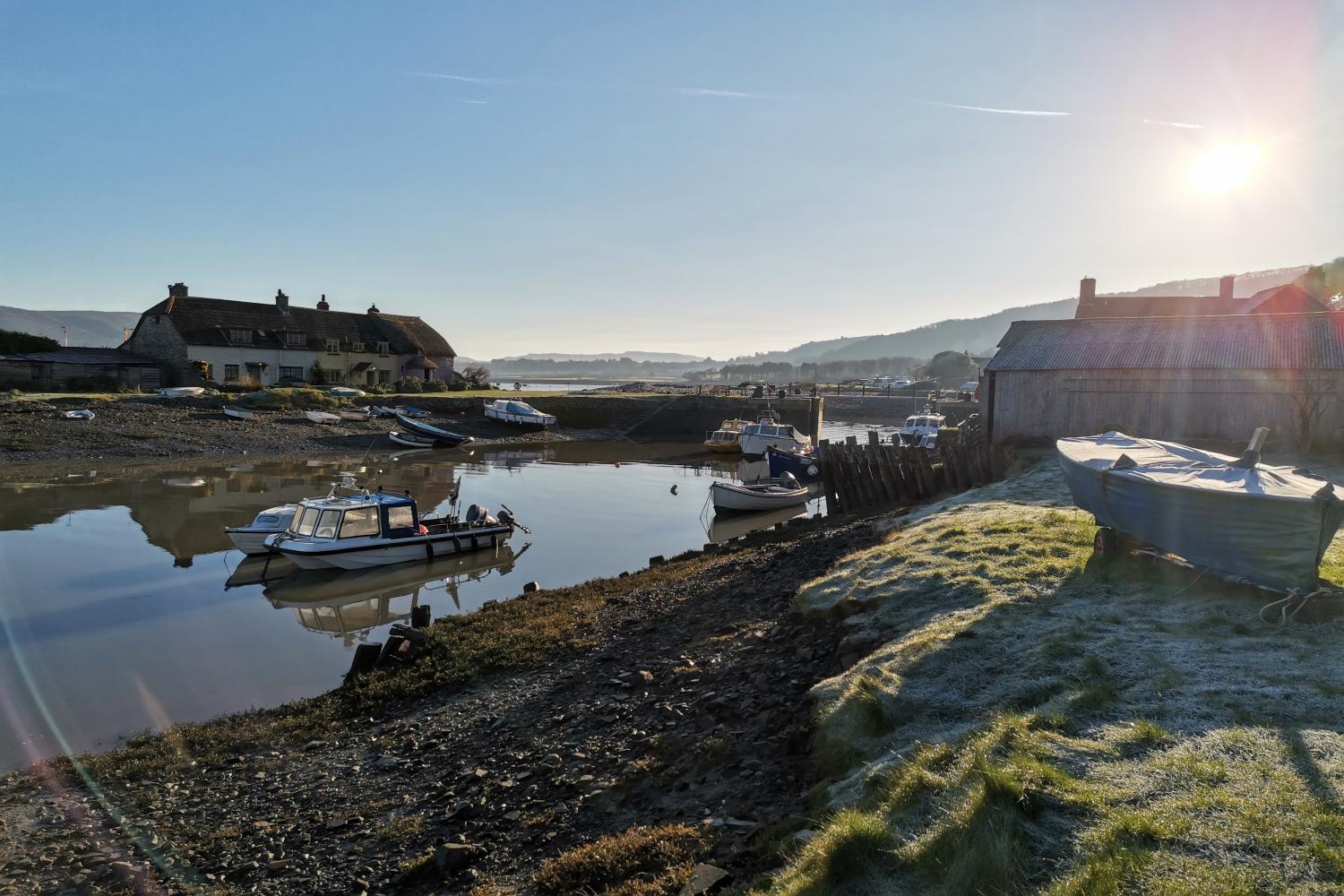A frosty morning at Porlock Weir Harbour.