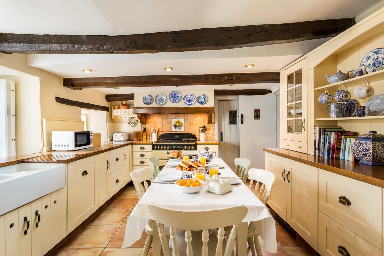 Our country style kitchen is well-equipped including a large gas range cooker.