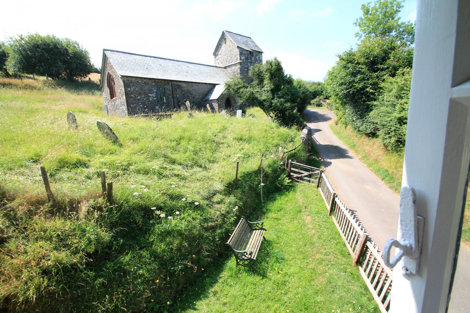 View of the church from a bedroom window