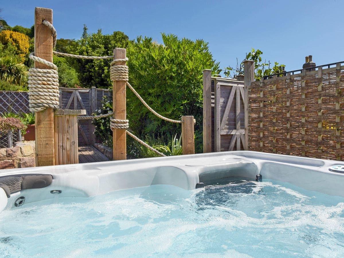 Relax in the hot tub after a day sightseeing on Exmoor.