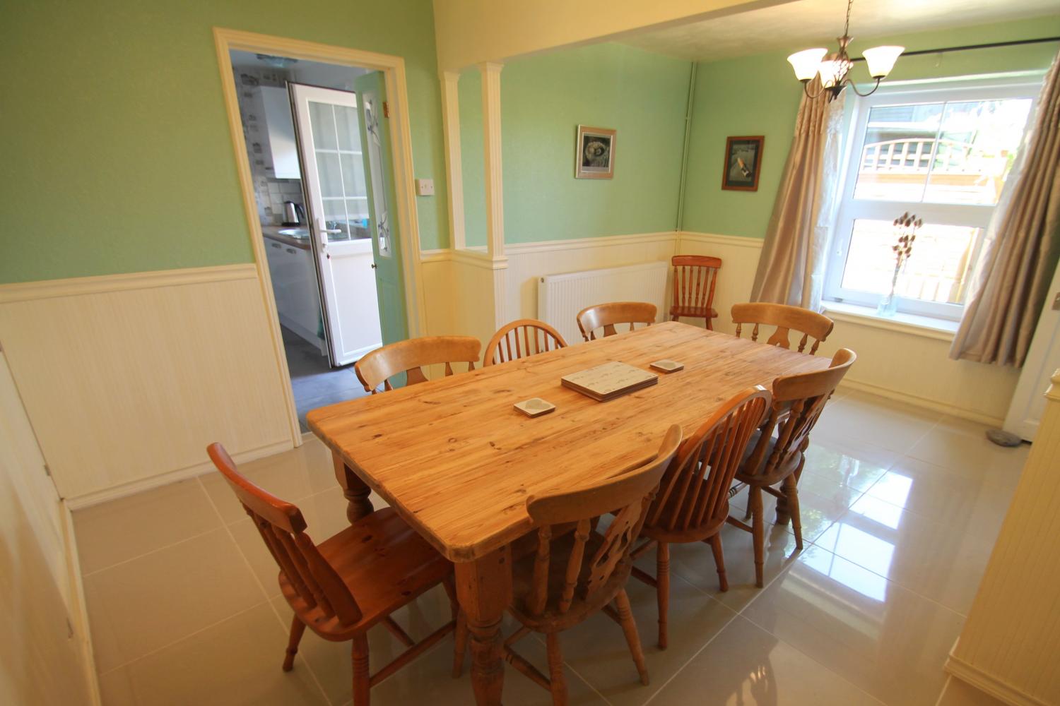 Dining room with seating for 8.