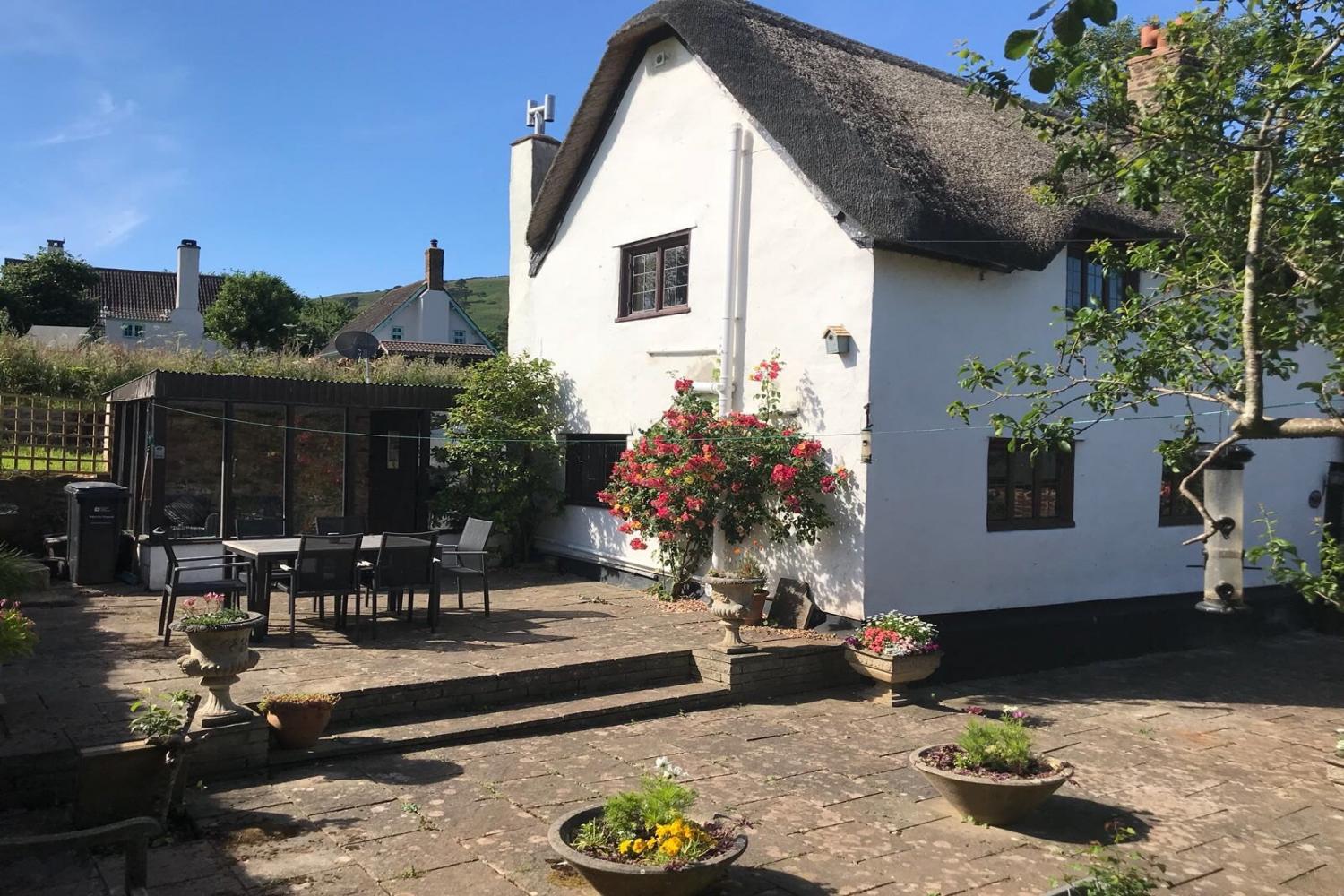 Spacious outside seating area at Winder Cottage