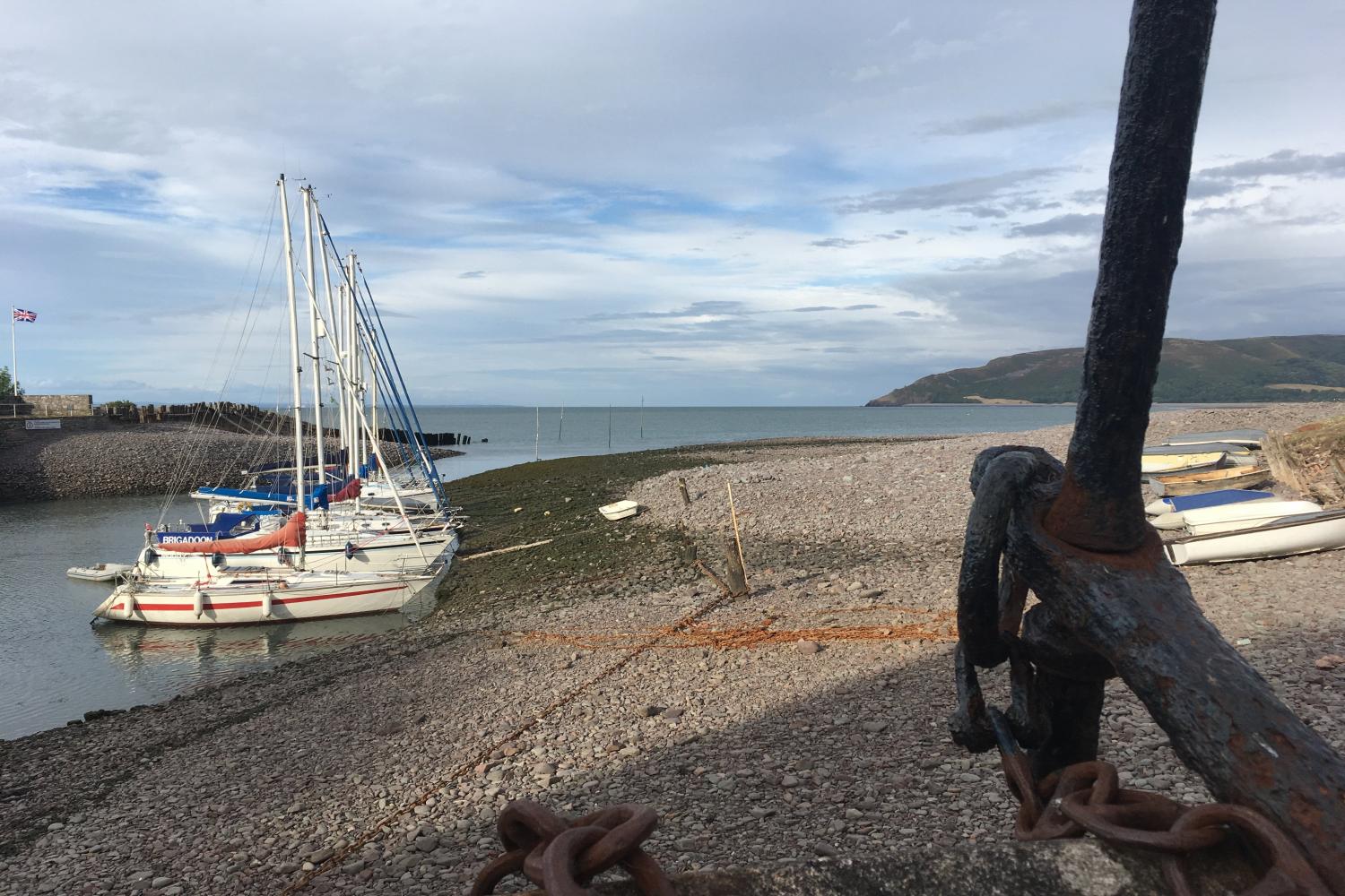 Porlock Weir out towards Porlock bay.