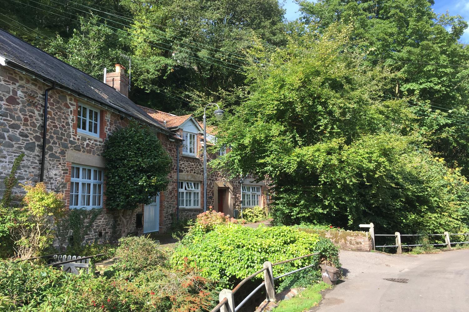 Watermill Cottage (to the right), Hawkcombe