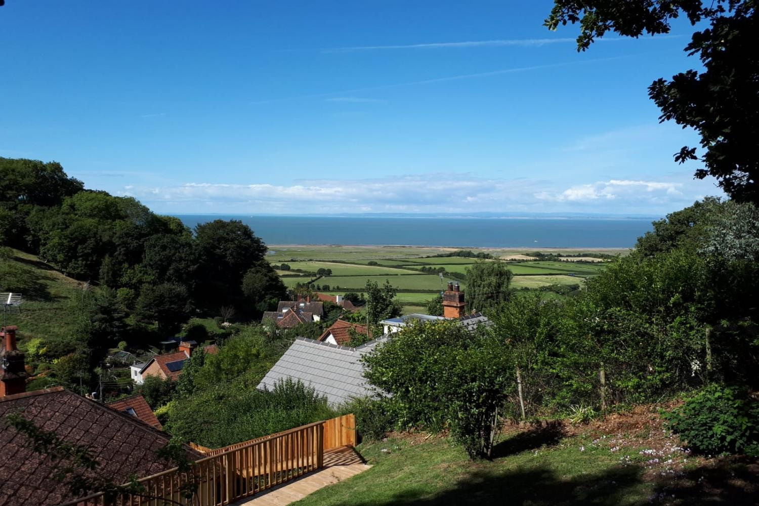 View from seating area at top of the garden