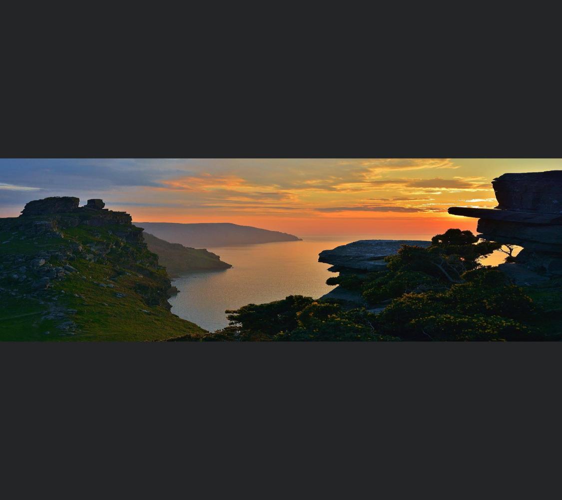 Valley of rocks looking toward Lundy at sunsetClick to replace me with your text!!!