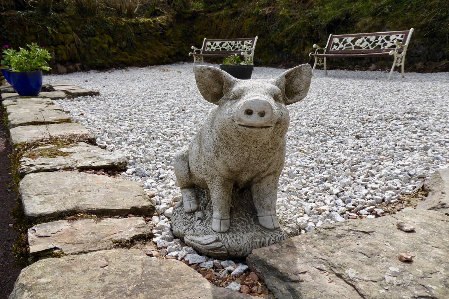 Our friendly pig will welcome you!