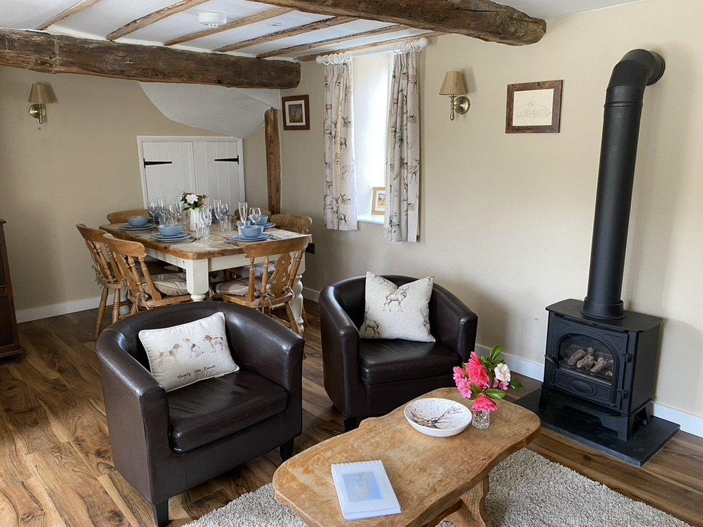 The sitting room with wood burning stove
