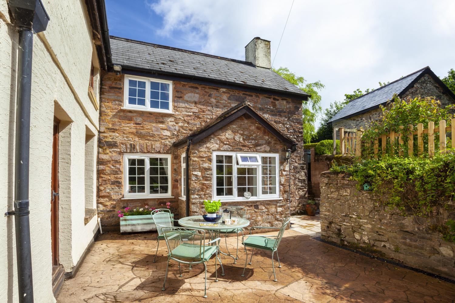 Patio at the front of the Cottage.