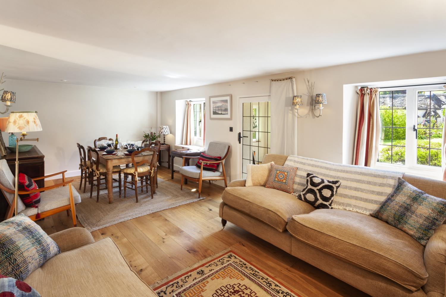 Living room and dining space Dowry Cottage Winsford
