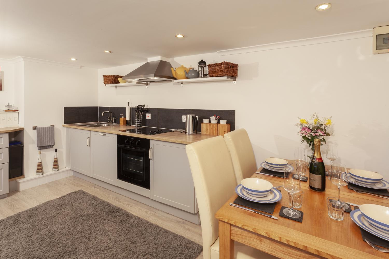 Open plan kitchen-dining at Withymead