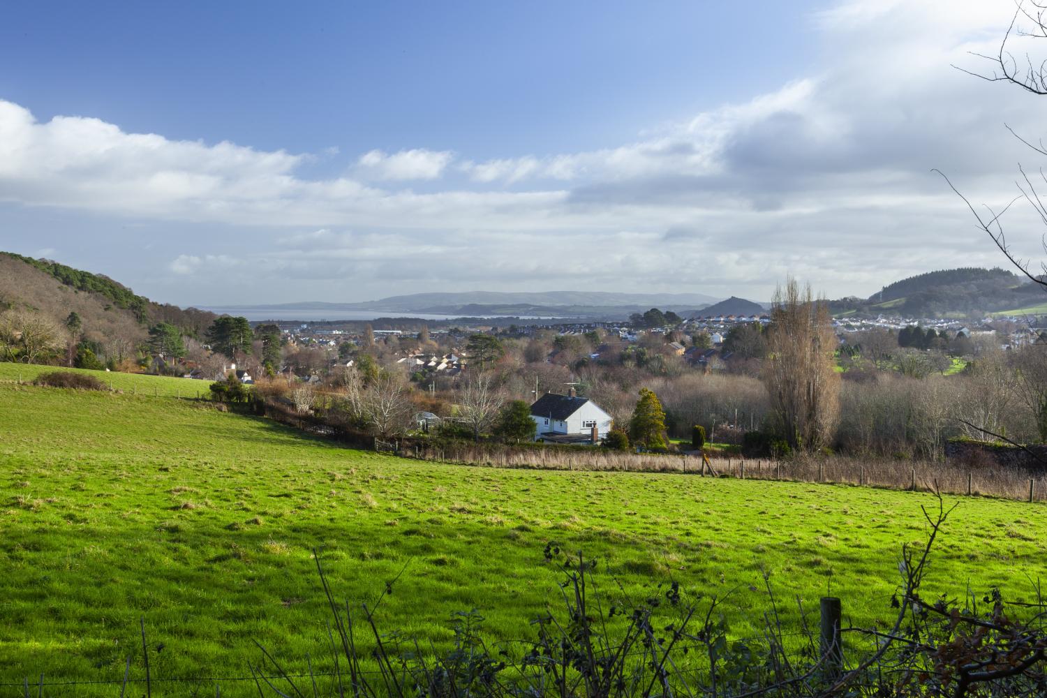 Views across Minehead to the coastline