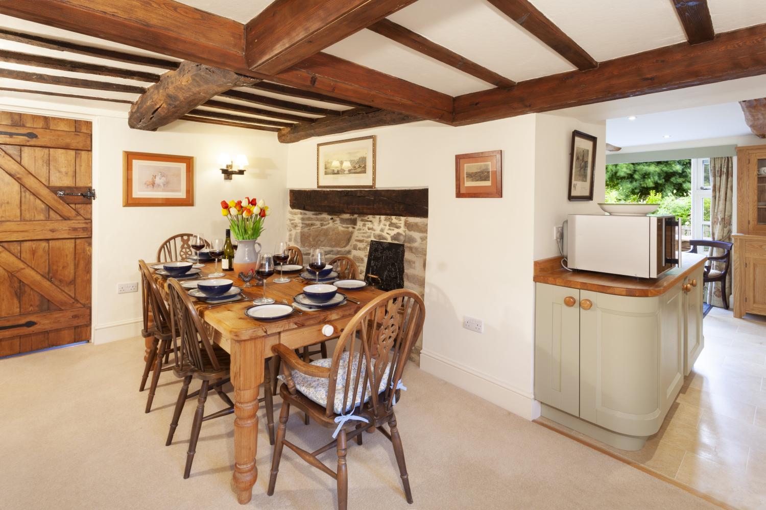 dining room with walk through to kitchen