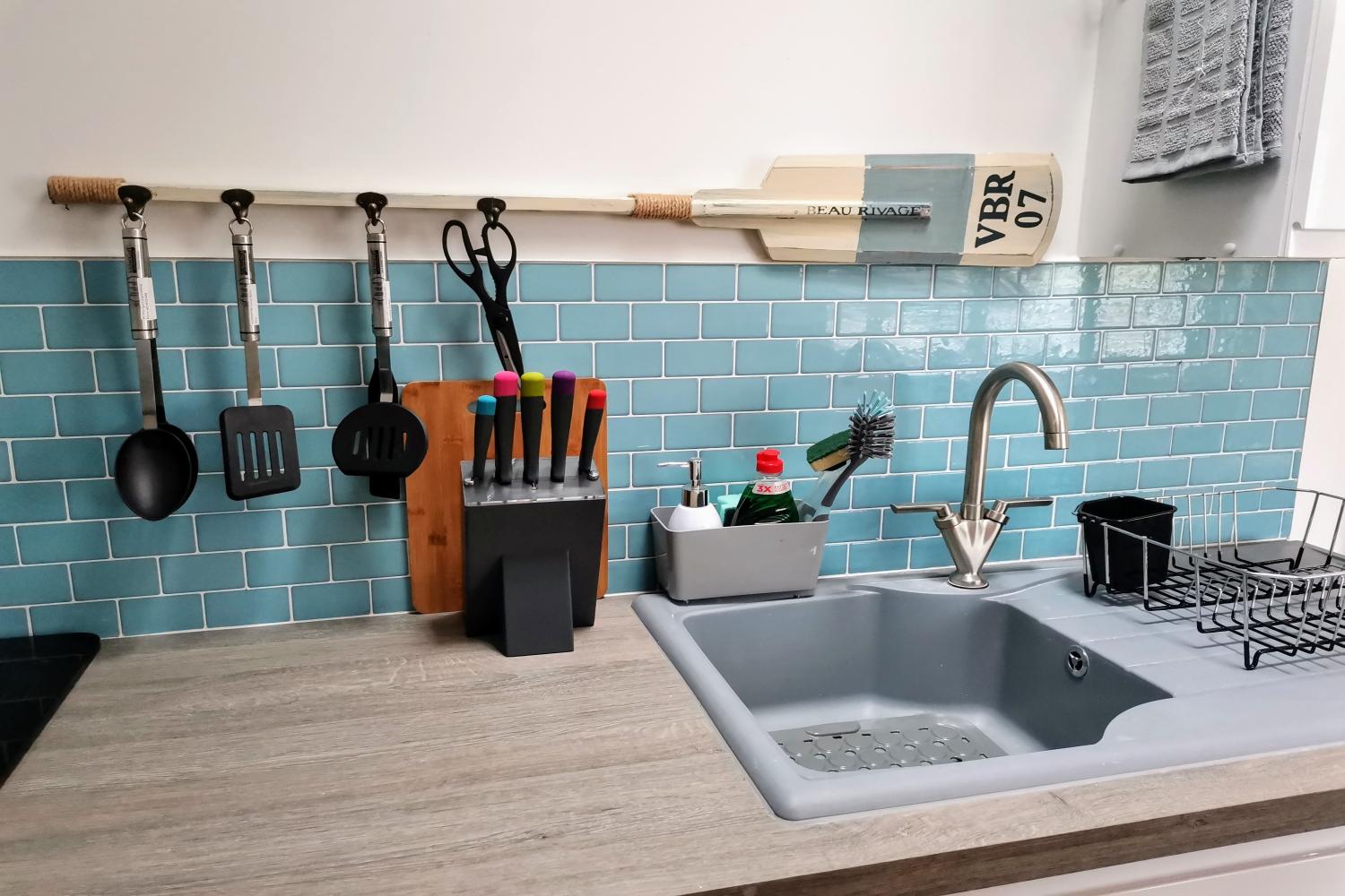 Kitchenette work area sink drainer