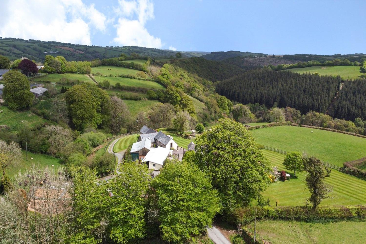 West Hollowcombe Farm & Cottages from above