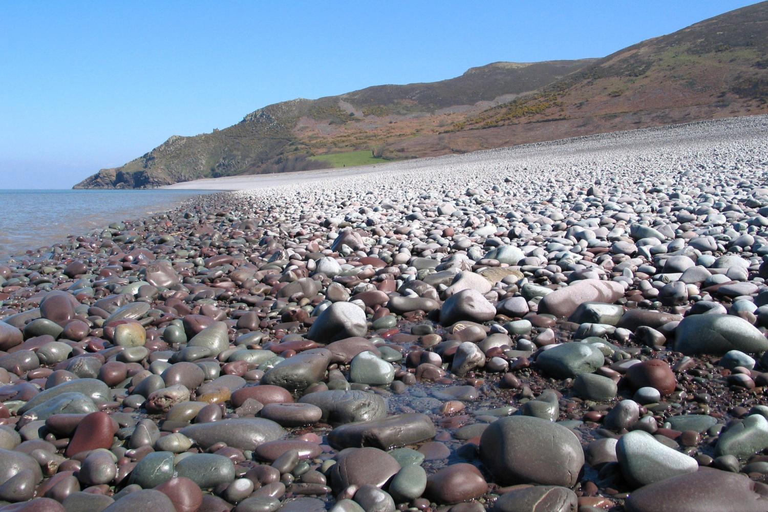 Porlock beach looking towards Bossington Hill