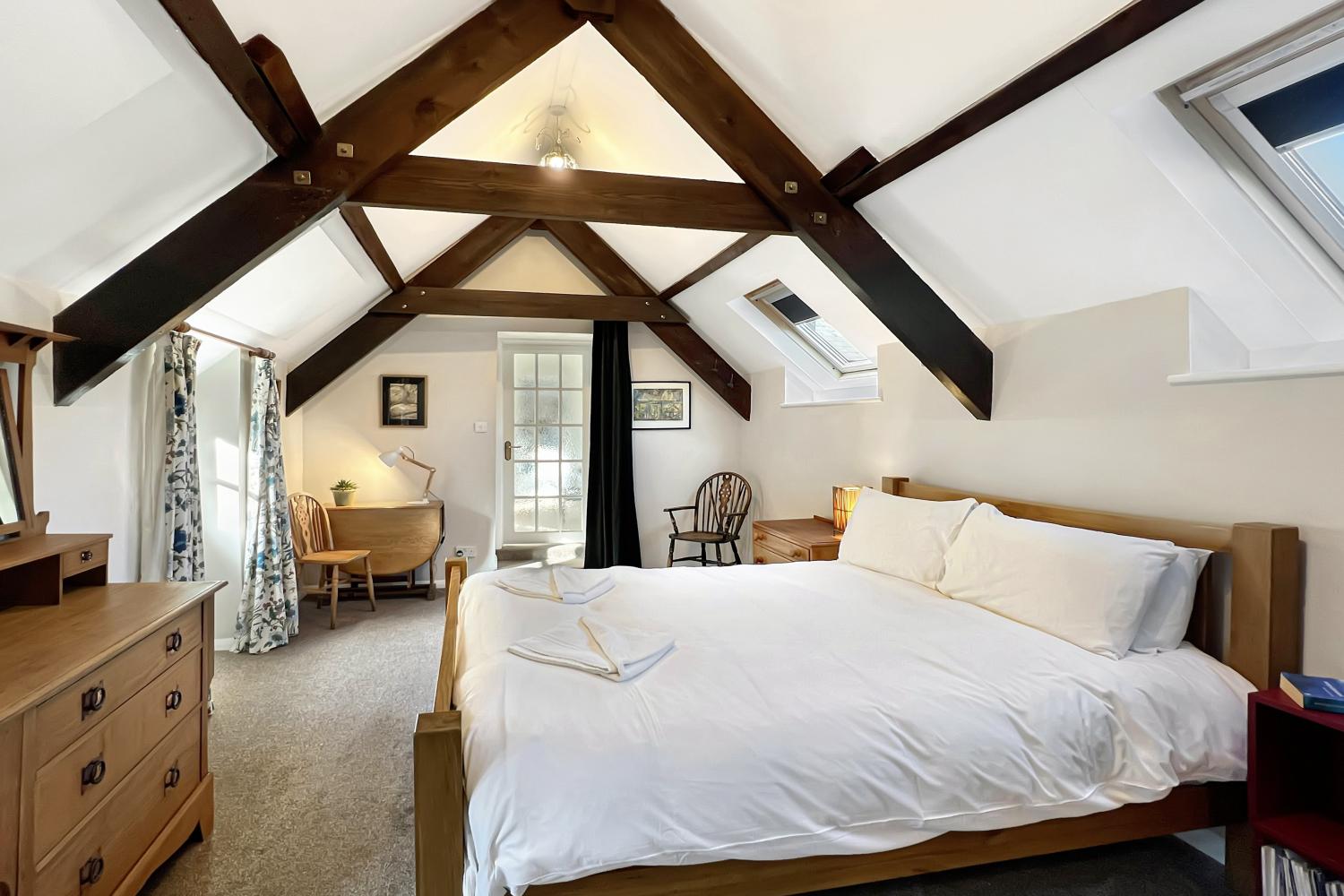 One of three double bedrooms at Oxford House in Porlock