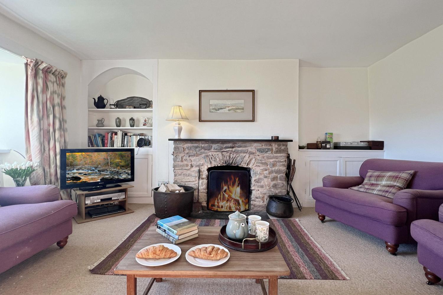 Living room at Brightworthy Farm